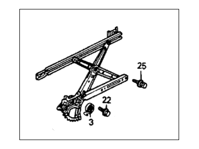 Honda 72210-SM4-901 Regulator, Right Front Door (Manual)