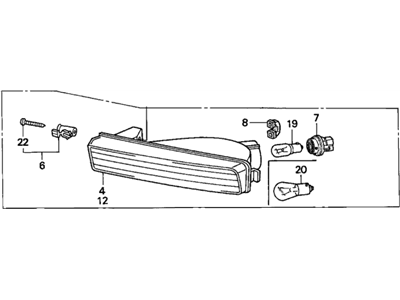 Honda 33300-SM4-A03 Light Assy., R. FR. Turn Signal