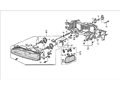 Honda 33100-SM4-A04 Headlight Assembly, Passenger Side (Stanley)