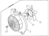 OEM 2000 Honda Passport Motor Assembly, Fan - 8-97143-255-0