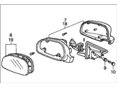 OEM 1994 Honda Civic Mirror Assembly, Driver Side Door (Flat) - 76250-SR4-A05