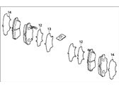 OEM 1994 Honda Prelude Pad Set, Front - 45022-SS0-525