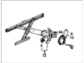 OEM 1989 Honda Prelude Regulator Assembly, Passenger Side Door Power - 72210-SF1-S03