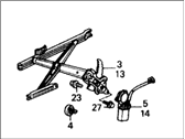 OEM 1988 Honda Accord Regulator Assembly, Left Front Door Power - 72250-SH4-A01