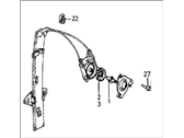 OEM 1987 Honda Civic Regulator, Left Rear Door - 76320-SB6-013