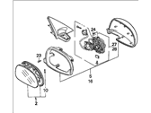 OEM 1992 Honda Civic Mirror Assembly, Passenger Side Door (R.C.) - 76200-SR0-A16