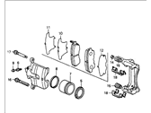 OEM 1990 Honda Accord Caliper Assembly, Passenger Side (Akebono) - 45210-SM4-A02