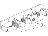OEM 1991 Honda Accord Mirror Assembly, Driver Side Door (Frost White) (R.C.) - 76250-SM2-C26ZA