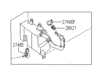 Infiniti 28910-60U15 Windshield Washer Tank Assembly