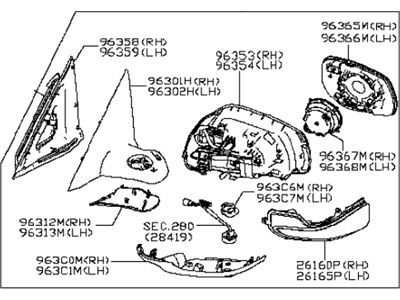 Infiniti 96302-4HB0A Mirror Assembly-Door, LH