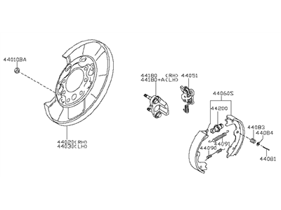 Infiniti 44000-3JA0C Brake Assembly-Parking Rear RH