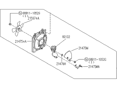 Infiniti 92120-54J00 Motor & Fan Assembly