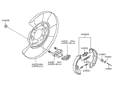 Nissan 44000-CD010 Brake Assy-Parking, Rear RH