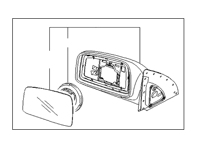 Kia 876101F00000 Outside Rear View Mirror Assembly, Left