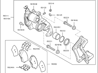 Kia 58210E4000 Rear Wheel Brake Assembly, Left