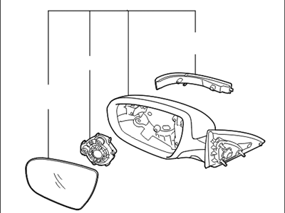 Kia 876204C500 Outside Rear View Mirror Assembly, Right