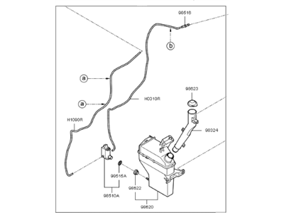 Kia 986102K000 Washer Reservoir & Pump Assembly