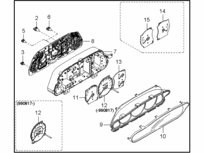 Kia 0K2AA55430E Meter Set