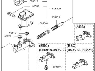 Kia 585102G210 Cylinder Assembly-Brake