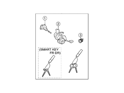 Kia 819051U000 Lock Key & Cylinder Set