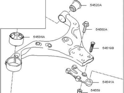 Kia 545011F000 Arm Complete-Front Lower