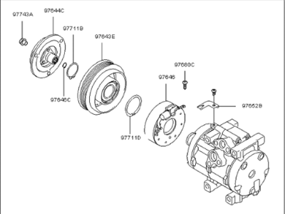 Kia 977013E935 Air Conditioner Compressor Assembly