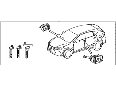 Lexus 69005-78031 Cylinder & Key Set