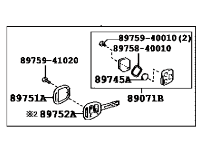 Lexus 89070-33750 Door Control Transmitter Assembly