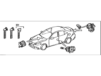 Lexus 69005-53560 Cylinder & Key Set