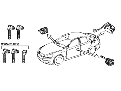 Lexus 69005-53330 Cylinder & Key Set