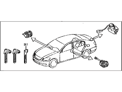 Lexus 69005-30C90 Cylinder & Key Set