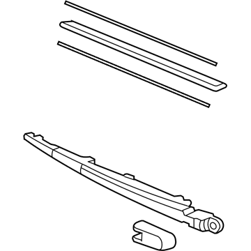 Honda 76740-SCV-A01ZA Arm & Blade, Rear Windshield Wiper (Black Gloss 30)