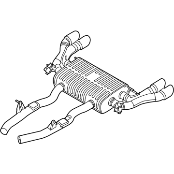 BMW 18-30-8-093-531 REAR MUFFLER WITH EXHAUST FL