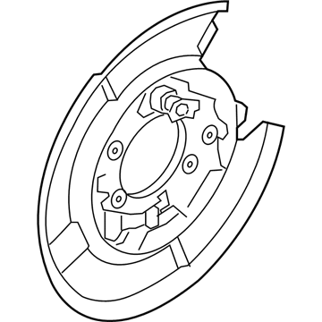 Nissan 44030-5RB0B Plate Assy-Back, Rear Brake LH