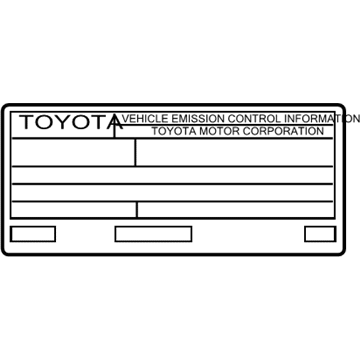 Toyota 11298-21220 Emission Label