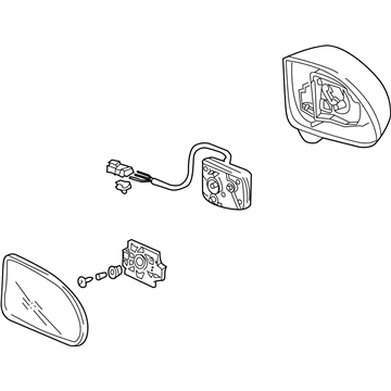 Honda 76250-S2A-A02ZD Mirror Assembly, Driver Side Door (Silverstone Metallic) (R.C.)