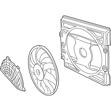BMW 64-54-6-921-383 Radiator Condenser Cooling Fan Assembly