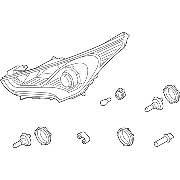 Hyundai 92101-2V000 Headlamp Assembly, Left