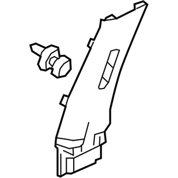 Honda 84161-TG7-A01ZC Garnish Assy., L. Center Pillar (Upper) *NH900L* (DEEP BLACK)