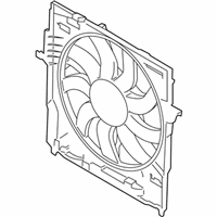 OEM BMW 535d Radiator Cooling Fan Motor Shroud Blad - 17-42-7-647-652