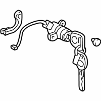 OEM Lexus IS300 Door Lock Cylinder & Key Set, Left - 69052-53030