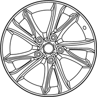 OEM Infiniti "17-inch, Split 5-spoke Bright Wheel (includes center cap)". Front / Rear 17 x 7.5 with 45mm offset (1-piece) - 999W1-J2017