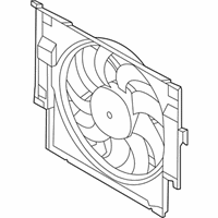 OEM 2013 BMW 528i xDrive Radiator Condenser Cooling Fan Assembly - 17-41-8-642-161