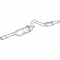 OEM 2010 GMC Sierra 3500 HD Exhaust Muffler Assembly (W/ Exhaust Pipe & Tail Pipe) - 25929101