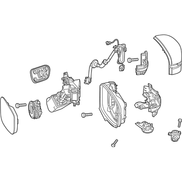 Honda 76250-THR-A33ZB Mirror Assembly, Driver Side Door (Meteor Blast Metallic) (R.C.) (Heated)