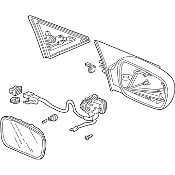 Acura 76250-S3M-A31ZH Mirror Assembly, Driver Side Door (Satin Silver Metallic) (Heated) (Memory)