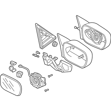 Acura 76200-S0K-A21ZD Mirror Assembly, Passenger Side Door (Dark Emerald Pearl) (Heated)