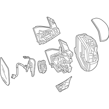 Honda 76200-T6Z-A01ZC Mirror Assembly, Passenger Side Door (Modern Steel Metallic) (R.C.)