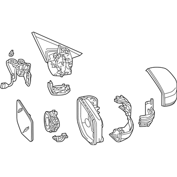 Acura 76250-TZ3-A31ZF Mirror Assembly, Driver Side Door (Crystal Black Pearl) (R.C.)