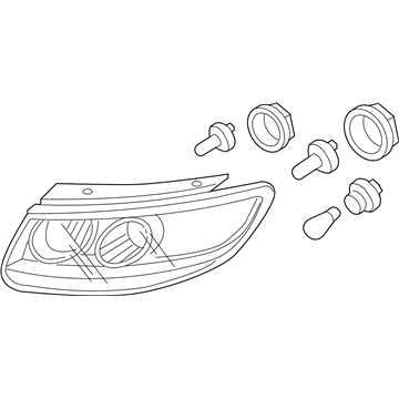 Hyundai 92101-0W100 Driver Side Headlight Assembly Composite